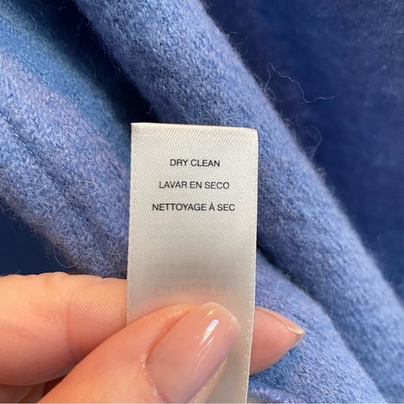 Chico's 100% Wool Periwinkle Open Front Pockets Sweater Duster Cardigan XL - Picture 7 of 10